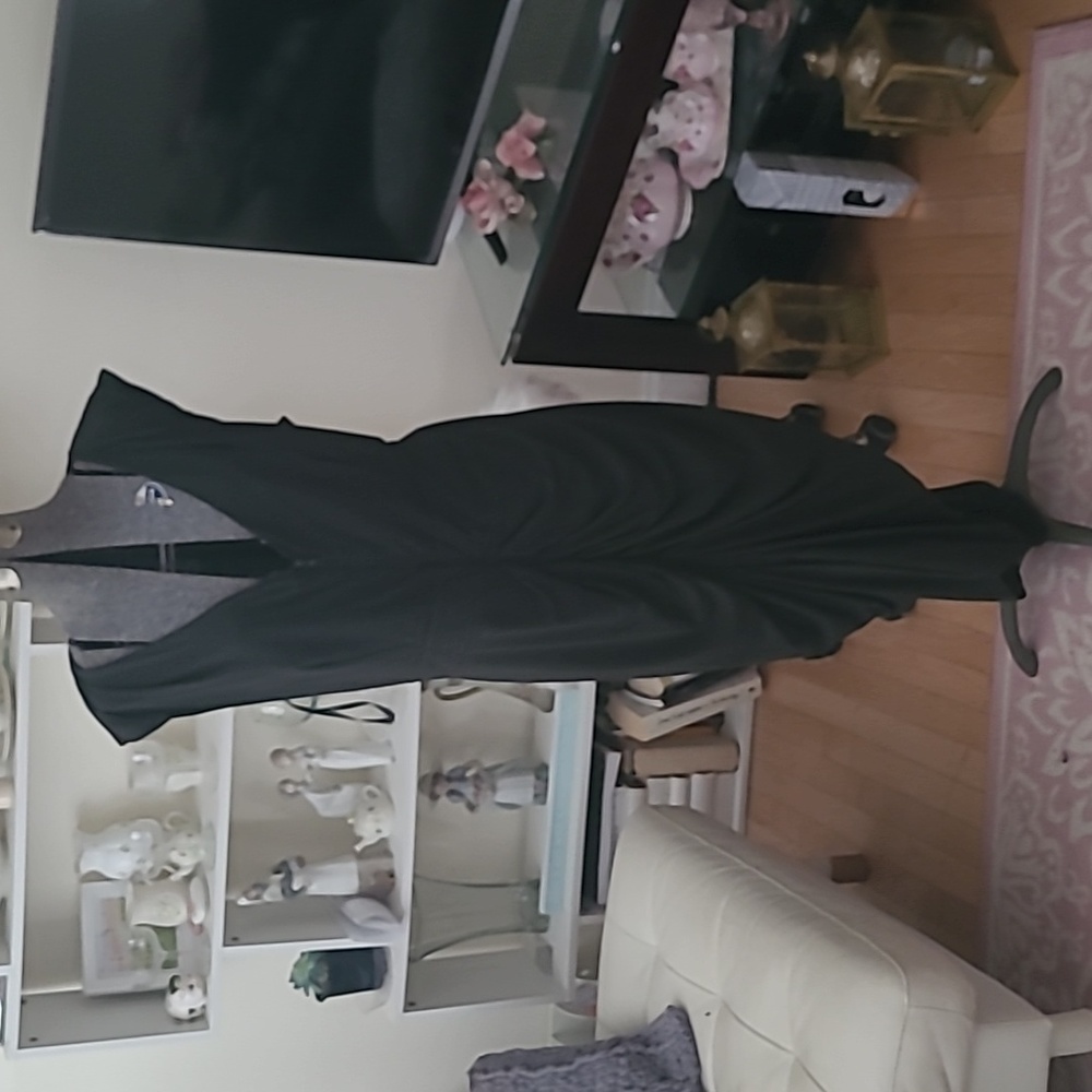 Ruched sexy black dress